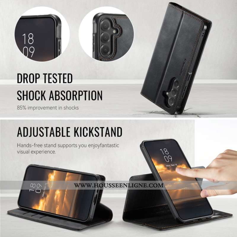 Housse Samsung Galaxy S25 FE Portefeuille avec Coque Détachable RFID