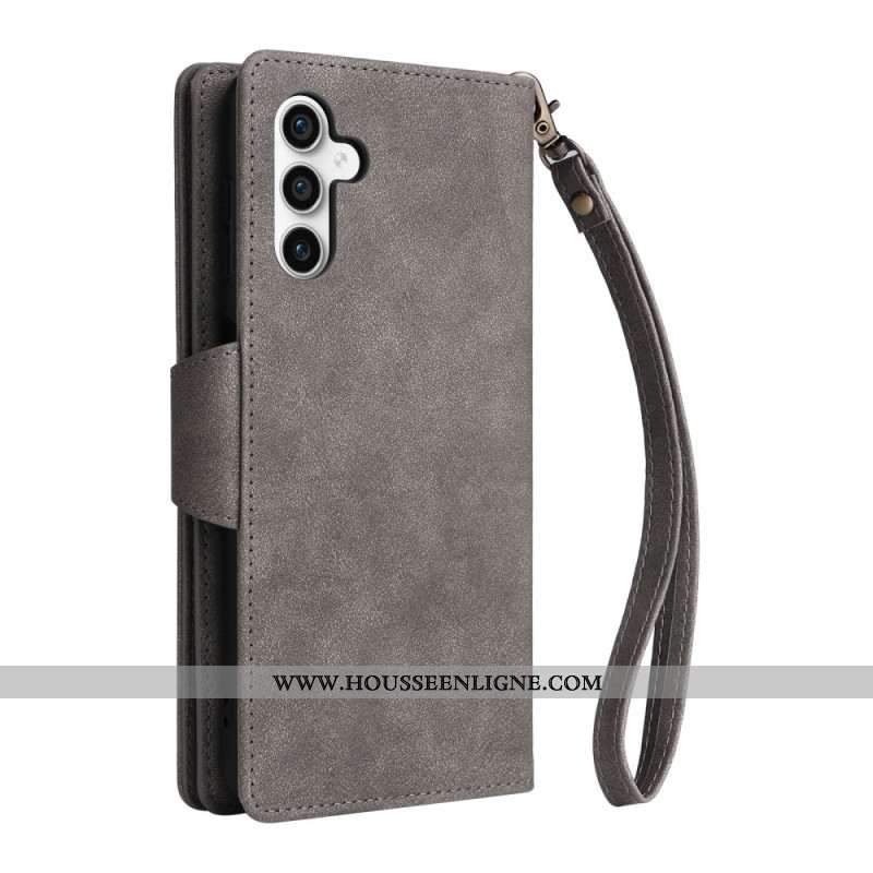 Housse Samsung Galaxy S25 FE Portefeuille avec Fermeture Éclair