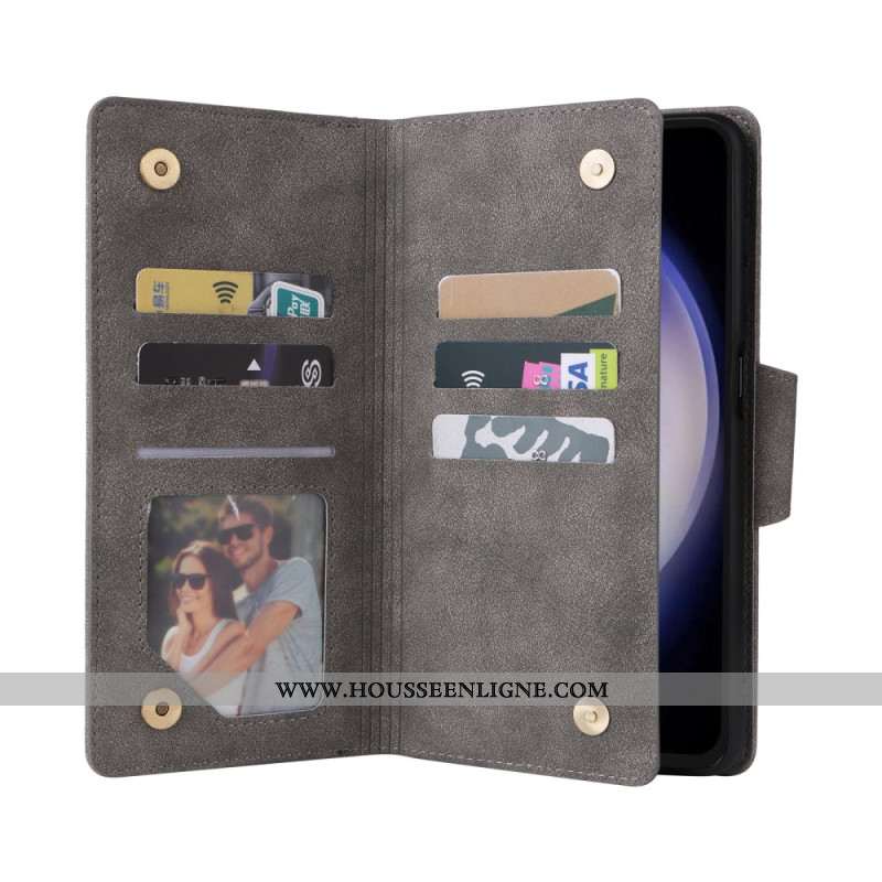 Housse Samsung Galaxy S25 FE Portefeuille avec Fermeture Éclair