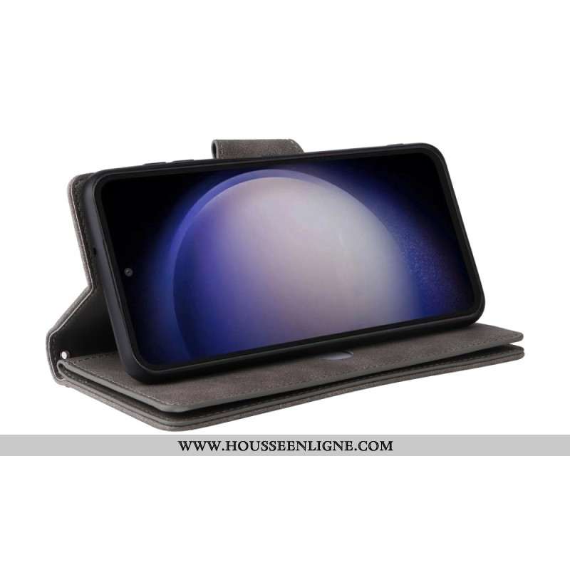 Housse Samsung Galaxy S25 FE Portefeuille avec Fermeture Éclair