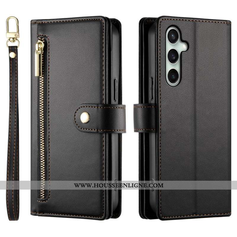 Housse Samsung Galaxy S25 FE Portefeuille et Lanières