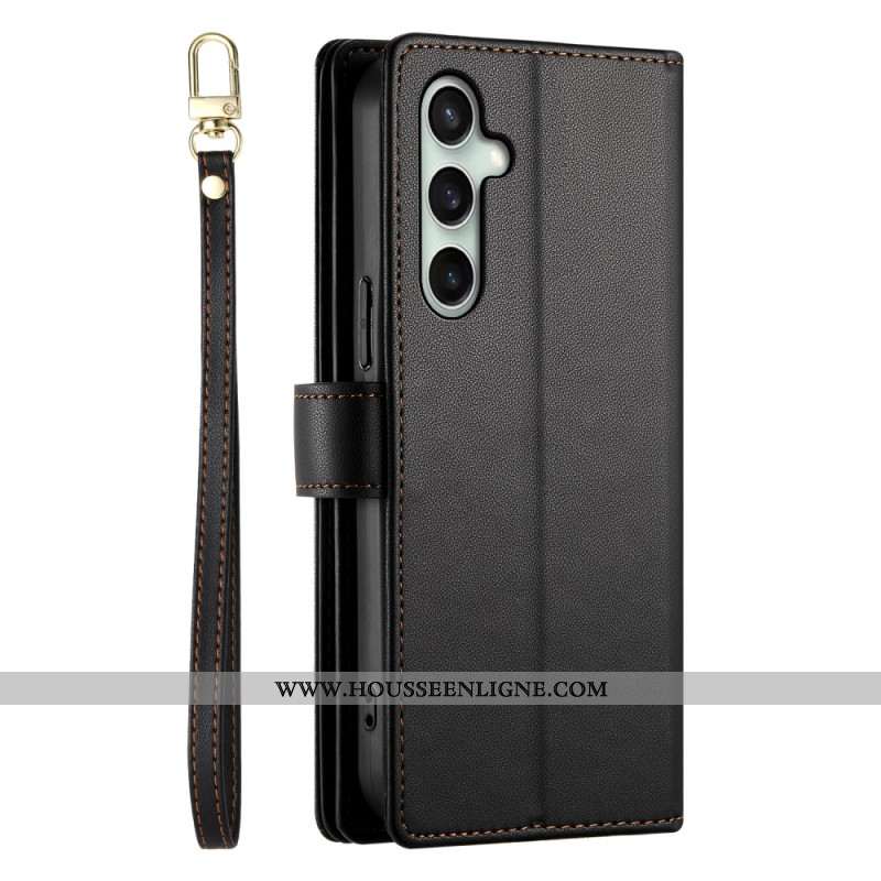 Housse Samsung Galaxy S25 FE Portefeuille et Lanières