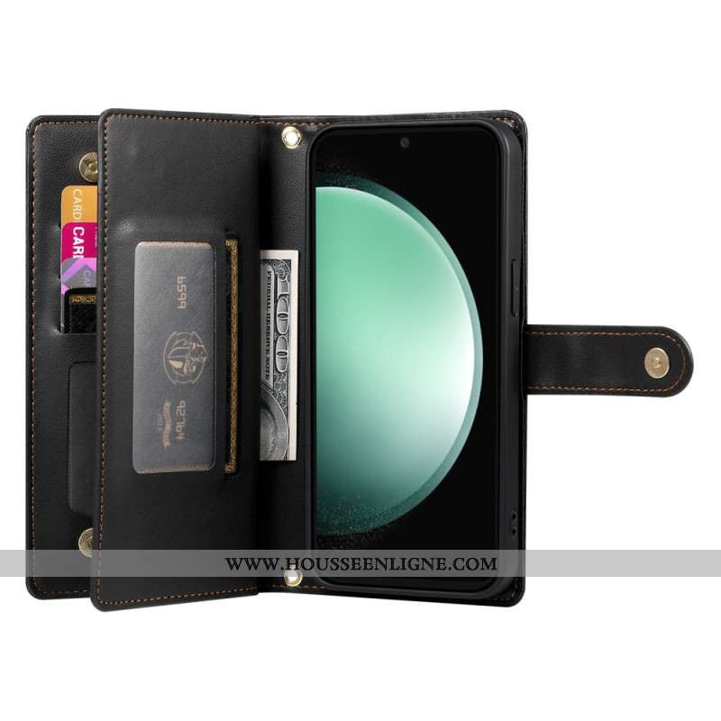 Housse Samsung Galaxy S25 FE Portefeuille et Lanières