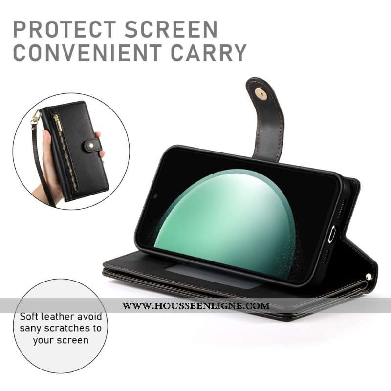 Housse Samsung Galaxy S25 FE Portefeuille et Lanières