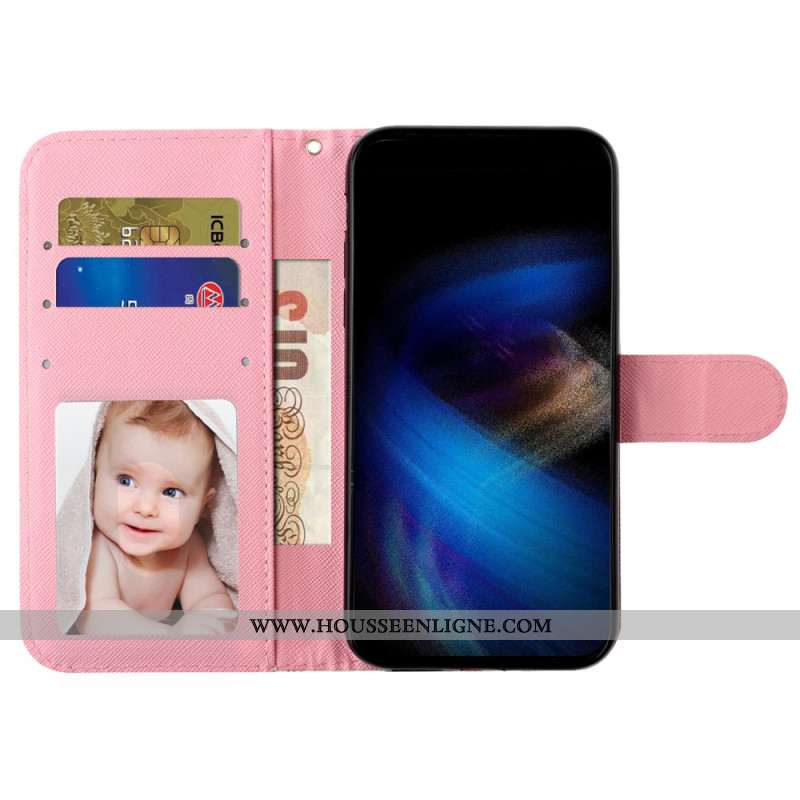 Housse Samsung Galaxy S25 FE Roses à Lanière