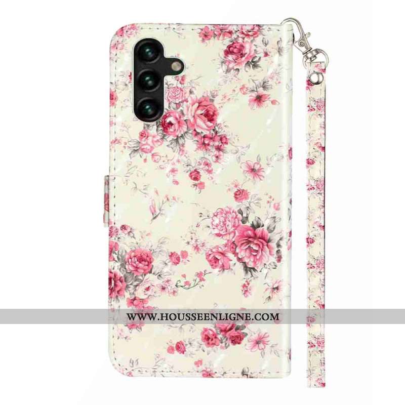 Housse Samsung Galaxy S25 FE Roses à Lanière