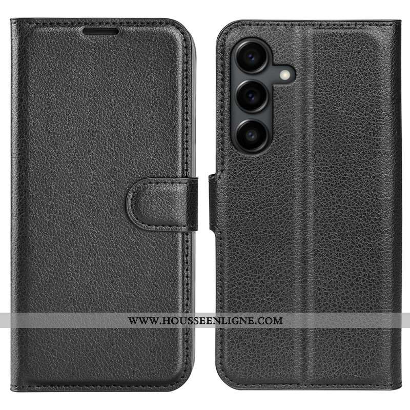 Housse Samsung Galaxy S25 FE Simili Cuir Litchi