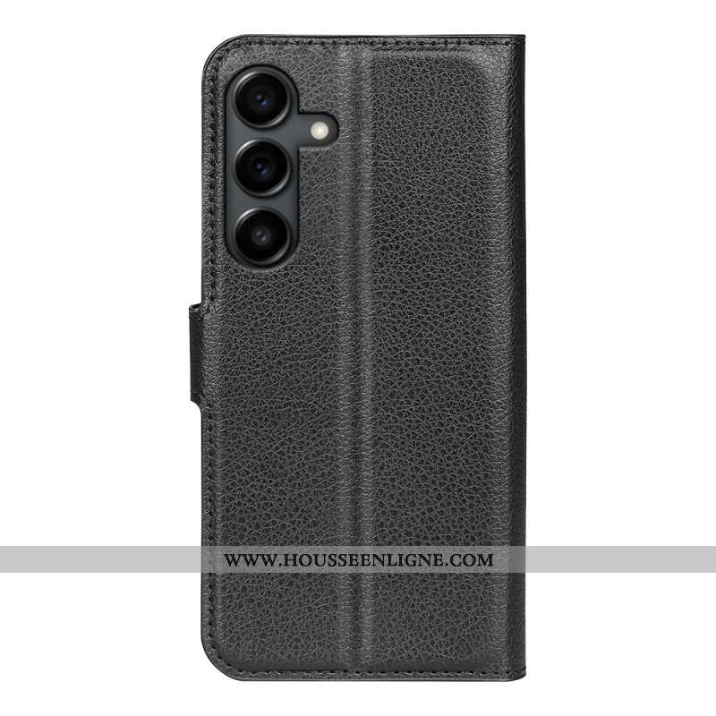 Housse Samsung Galaxy S25 FE Simili Cuir Litchi