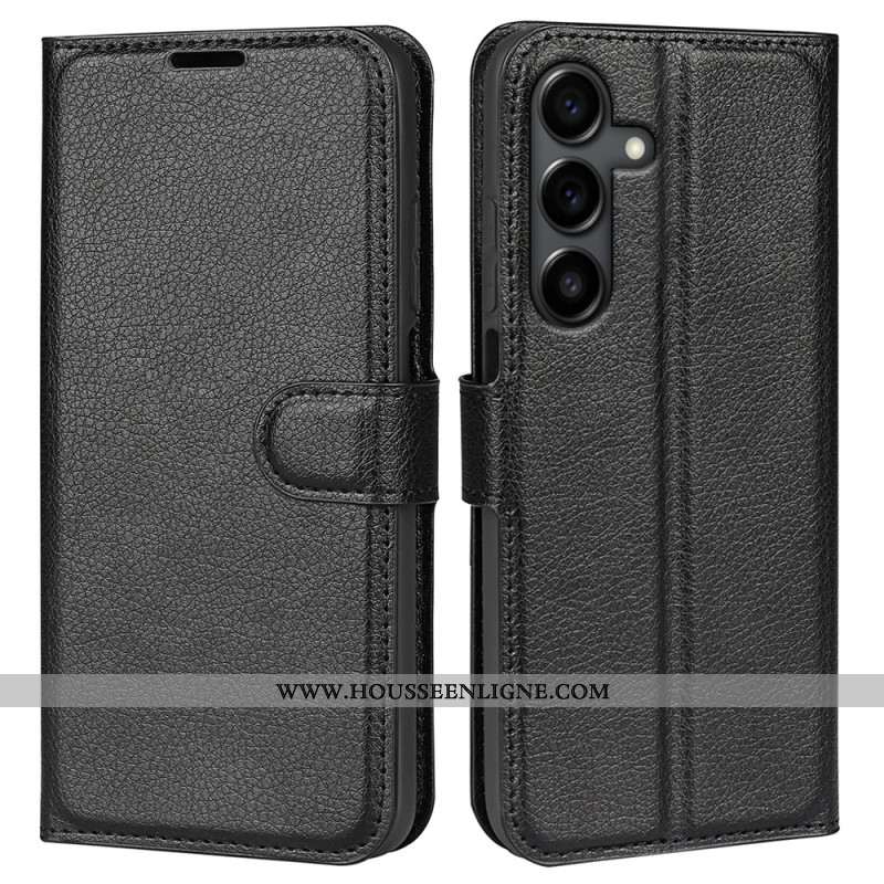 Housse Samsung Galaxy S25 FE Simili Cuir Litchi