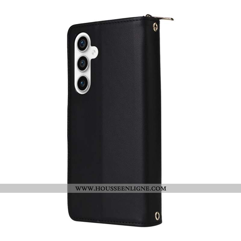 Housse Samsung Galaxy S25 FE Simili Cuir avec Lanière