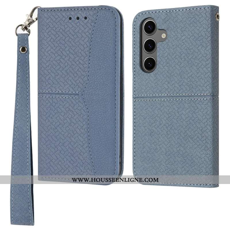 Housse Samsung Galaxy S25 FE Texture Tissée et Lanière