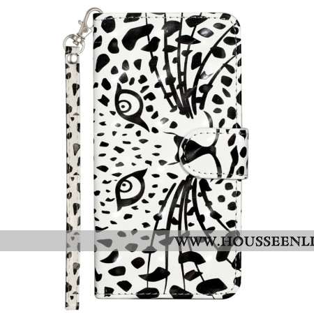 Housse Samsung Galaxy S25 FE Tête de Léopard à Lanière