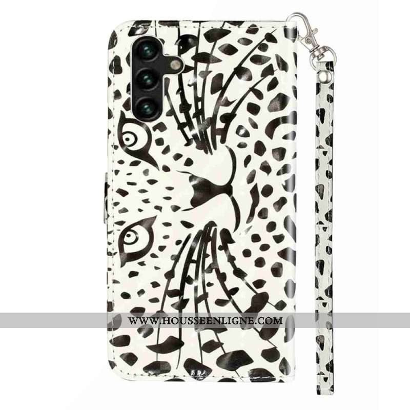 Housse Samsung Galaxy S25 FE Tête de Léopard à Lanière