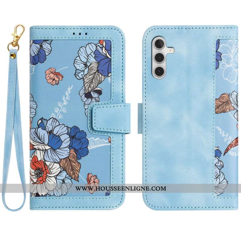 Housse Samsung Galaxy S25 Plus 5G Design Floral avec Lanière