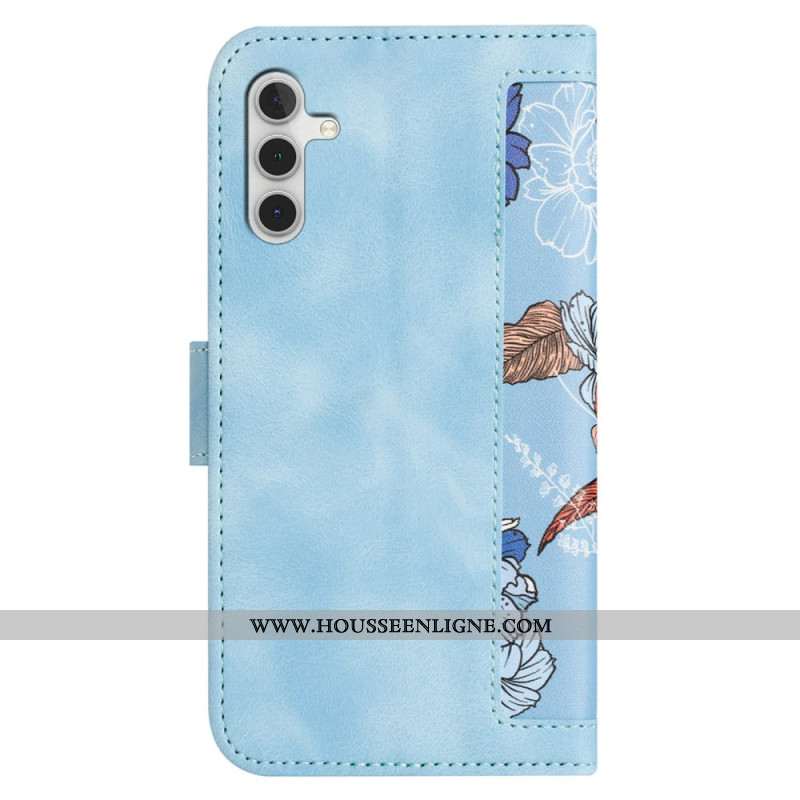 Housse Samsung Galaxy S25 Plus 5G Design Floral avec Lanière