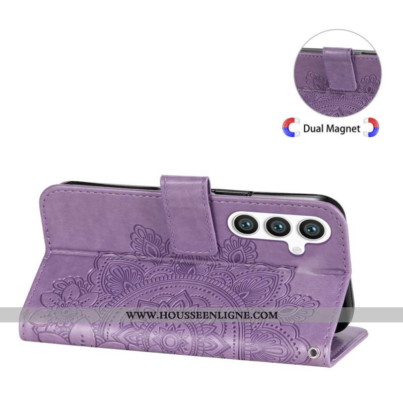 Housse Samsung Galaxy S25 Plus 5G Design Floral à Lanière