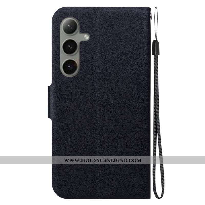 Housse Samsung Galaxy S25 Plus 5G Effet Cuir Uni à Lanière