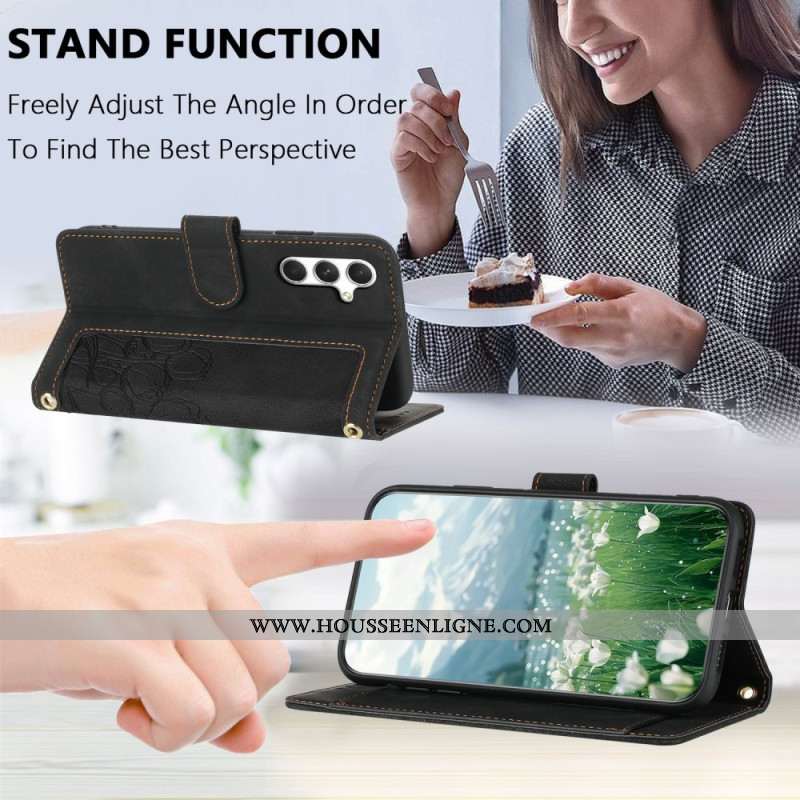 Housse Samsung Galaxy S25 Plus 5G Effet Daim Florale