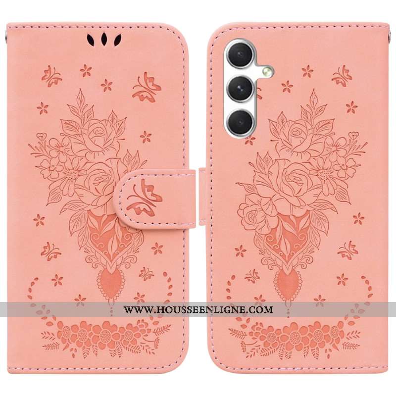 Housse Samsung Galaxy S25 Plus 5G Effet Daim Roses