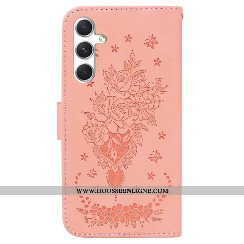 Housse Samsung Galaxy S25 Plus 5G Effet Daim Roses