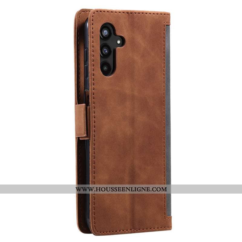 Housse Samsung Galaxy S25 Plus 5G Effet Daim Vintage à Lanière