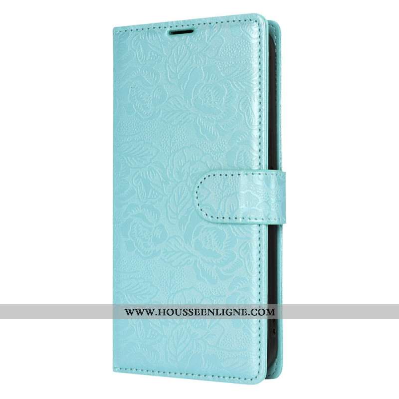 Housse Samsung Galaxy S25 Plus 5G Empreinte Florale à Lanière