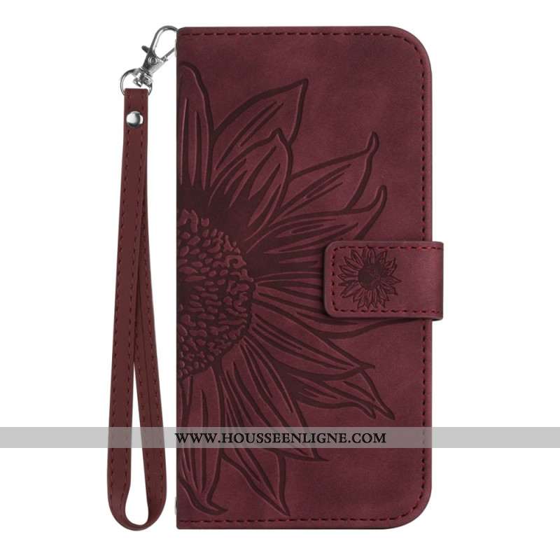 Housse Samsung Galaxy S25 Plus 5G Empreinte Tournesol à Lanière