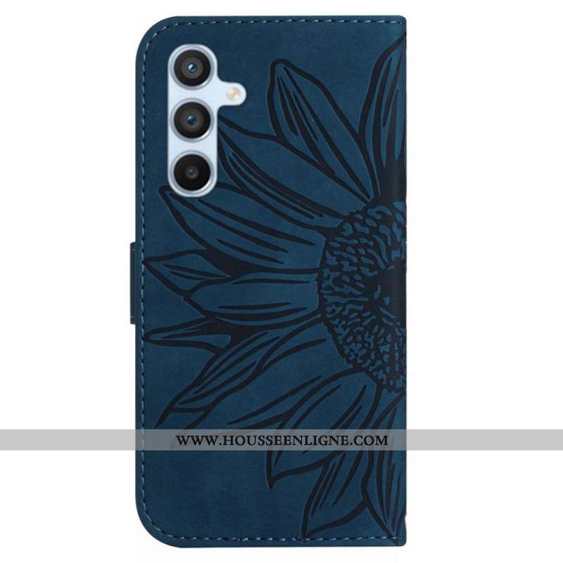 Housse Samsung Galaxy S25 Plus 5G Empreinte Tournesol à Lanière