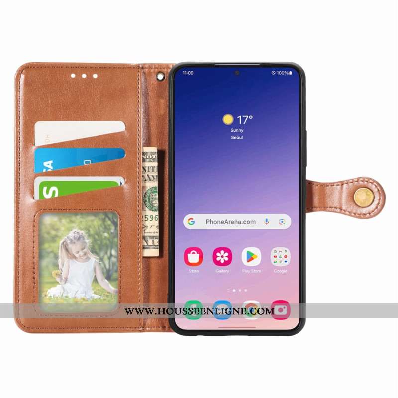 Housse Samsung Galaxy S25 Plus 5G Fermoir Bouton