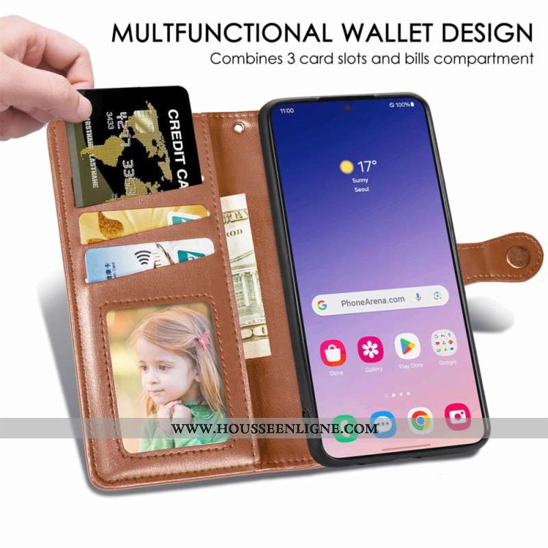 Housse Samsung Galaxy S25 Plus 5G Fermoir Bouton