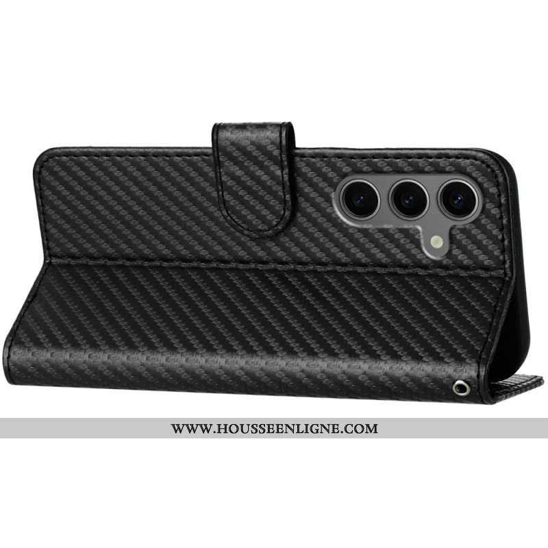 Housse Samsung Galaxy S25 Plus 5G Fibre Carbone à Lanière