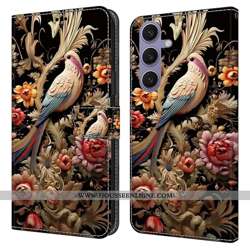 Housse Samsung Galaxy S25 Plus 5G Fleurs et Oiseaux