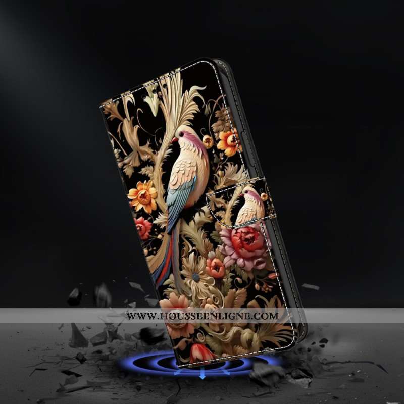 Housse Samsung Galaxy S25 Plus 5G Fleurs et Oiseaux