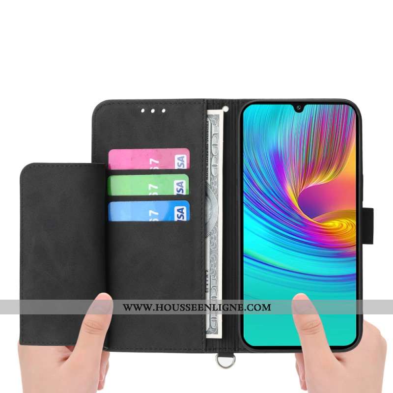 Housse Samsung Galaxy S25 Plus 5G Motif Floral et Sangles