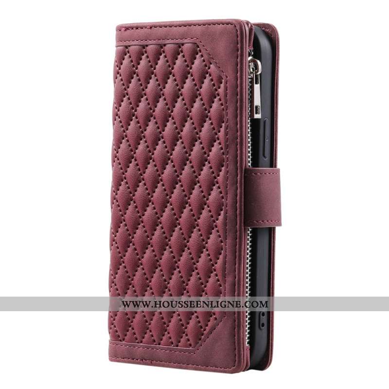 Housse Samsung Galaxy S25 Plus 5G Portefeuille Matelassé