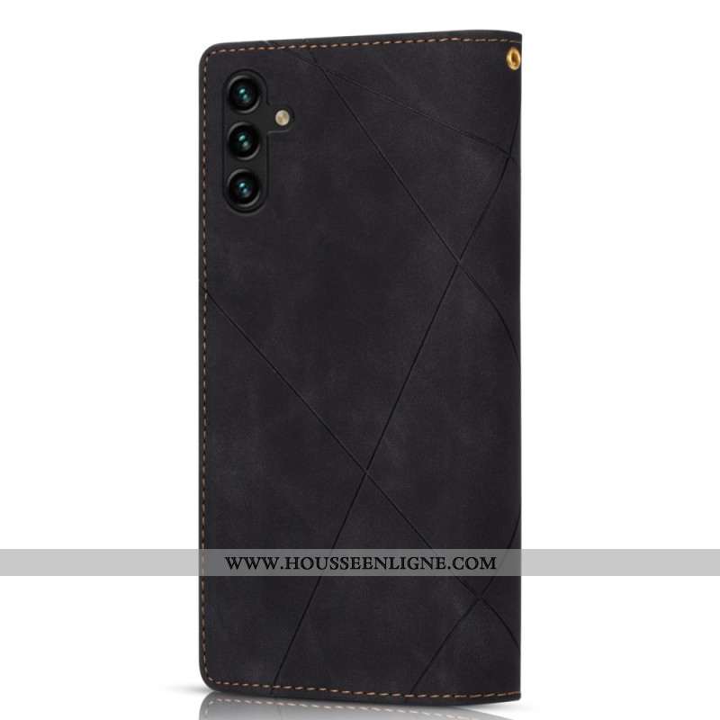 Housse Samsung Galaxy S25 Plus 5G Portefeuille Motif Géométrique