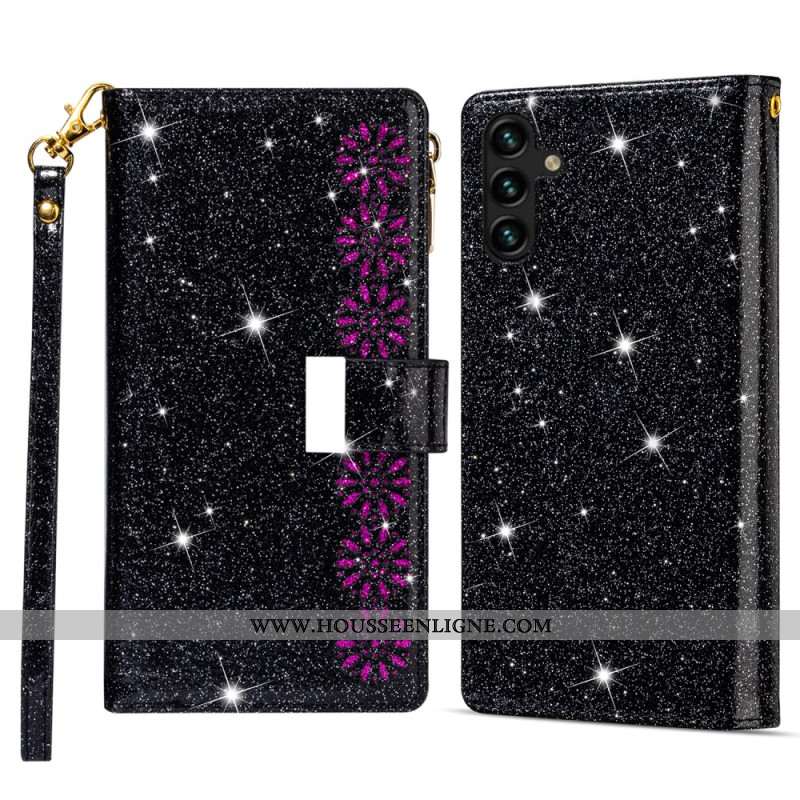 Housse Samsung Galaxy S25 Plus 5G Portefeuille Paillettes