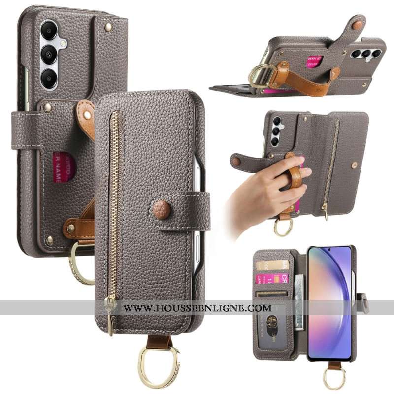 Housse Samsung Galaxy S25 Plus 5G Portefeuille avec Fermeture Éclair