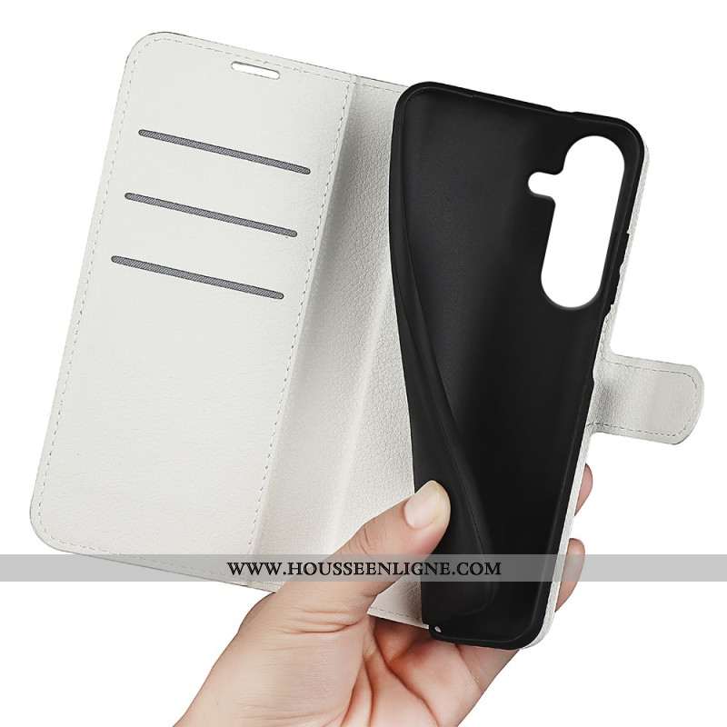 Housse Samsung Galaxy S25 Plus 5G Simili Cuir Litchi Classique