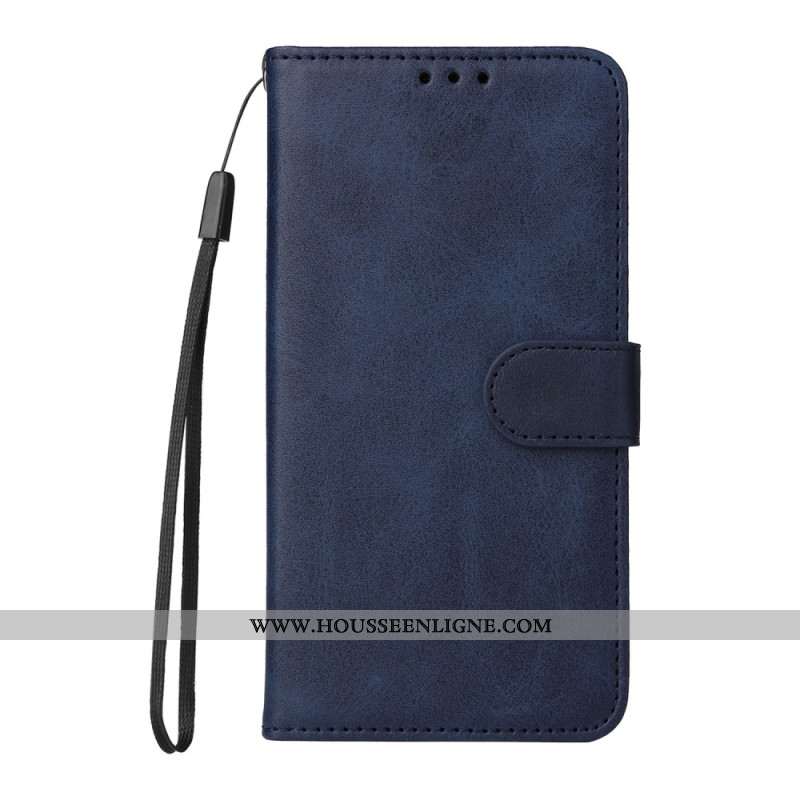 Housse Samsung Galaxy S25 Plus 5G Simili Cuir Uni à Lanière