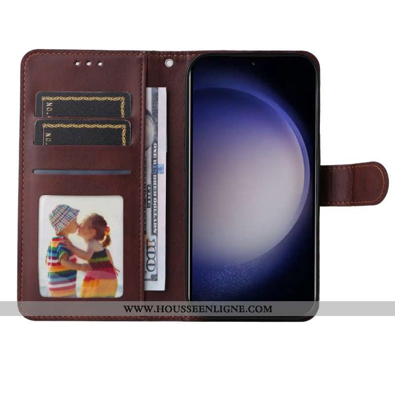 Housse Samsung Galaxy S25 Plus 5G Simili Cuir Uni à Lanière