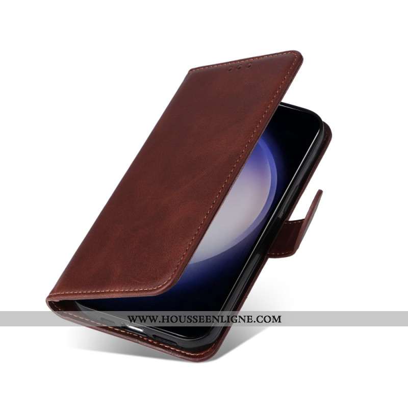 Housse Samsung Galaxy S25 Plus 5G Simili Cuir Uni à Lanière