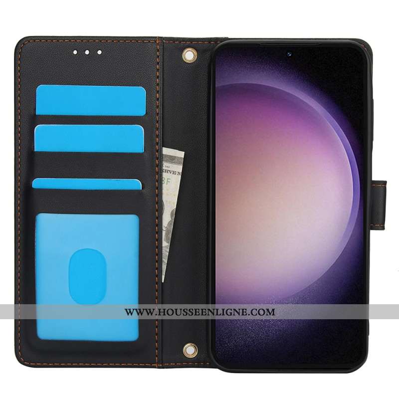 Housse Samsung Galaxy S25 Plus 5G Style Cuir avec Lanière