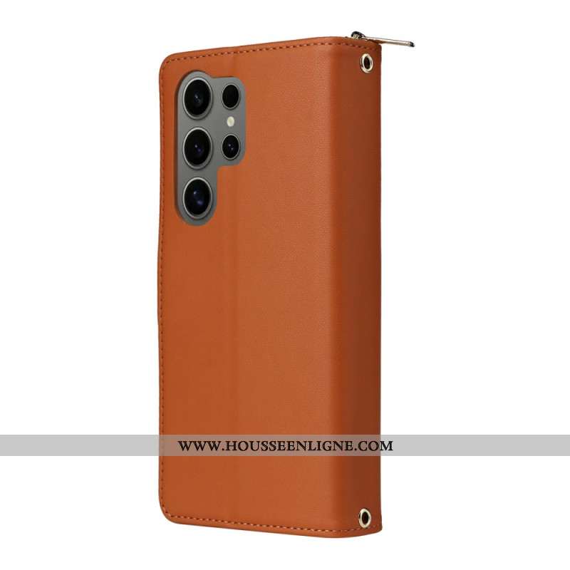 Housse Samsung Galaxy S25 Ultra 5G 9 Porte-Cartes à Lanière