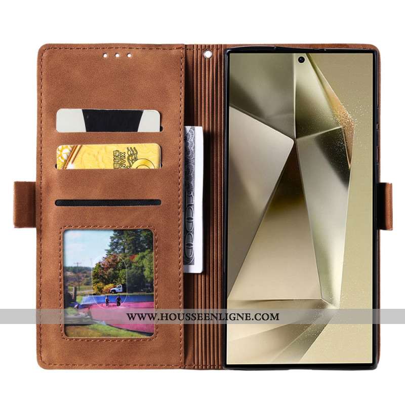 Housse Samsung Galaxy S25 Ultra 5G Bicolore Effet Daim Blocage RFID