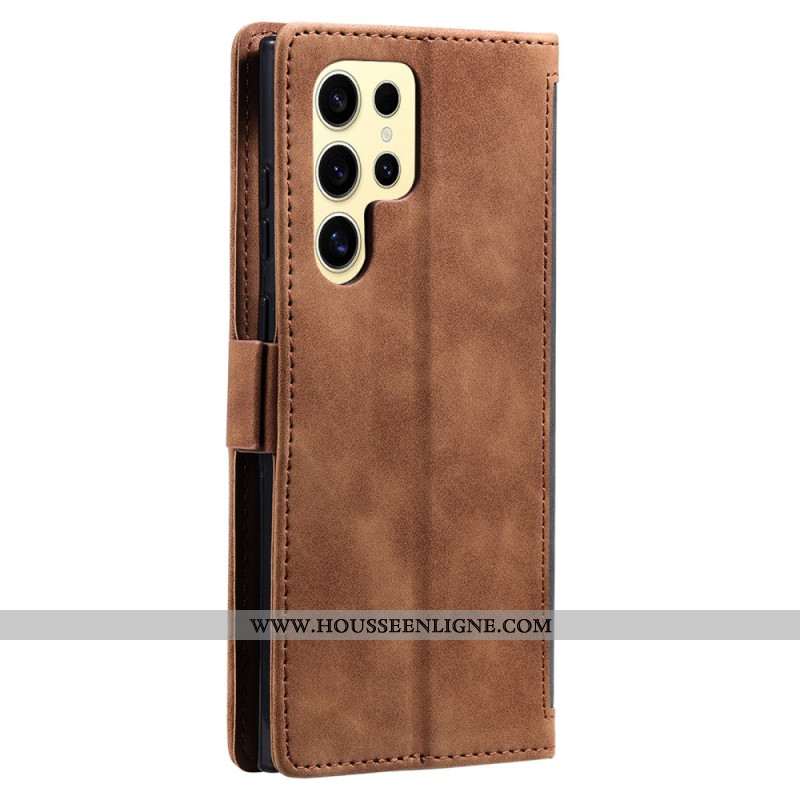Housse Samsung Galaxy S25 Ultra 5G Bicolore Effet Daim Blocage RFID