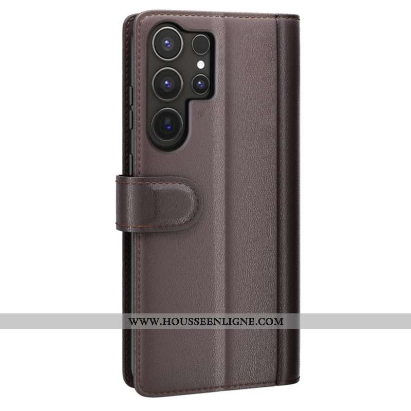 Housse Samsung Galaxy S25 Ultra 5G Cuir Véritable