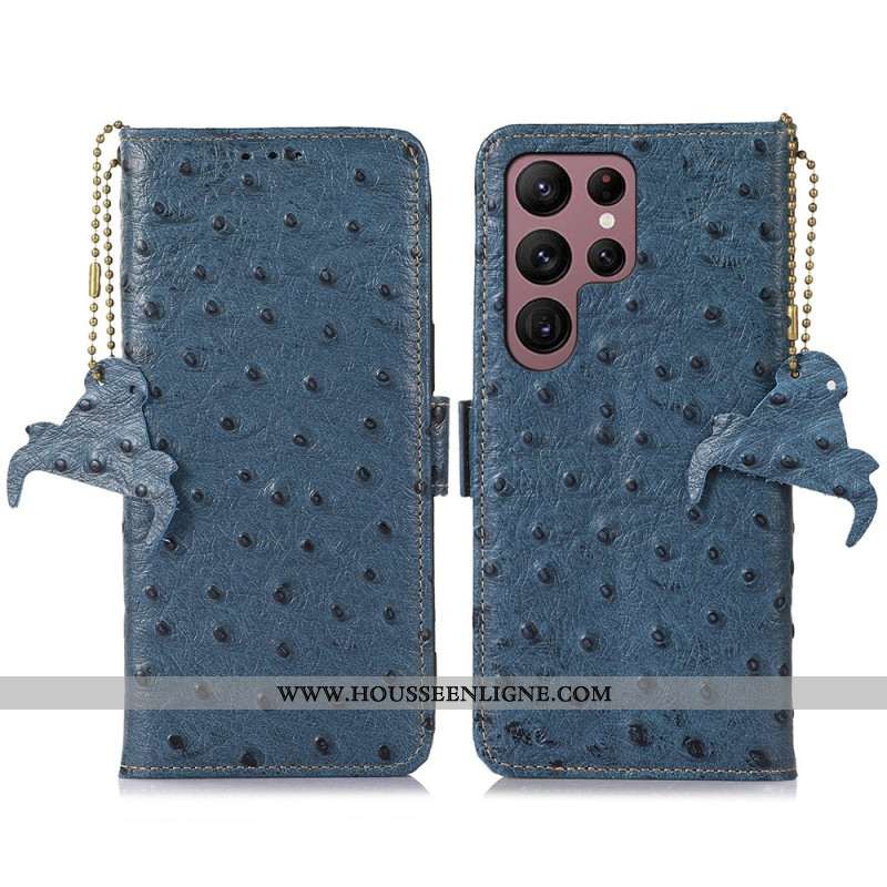 Housse Samsung Galaxy S25 Ultra 5G Cuir Véritable avec Blocage RFID