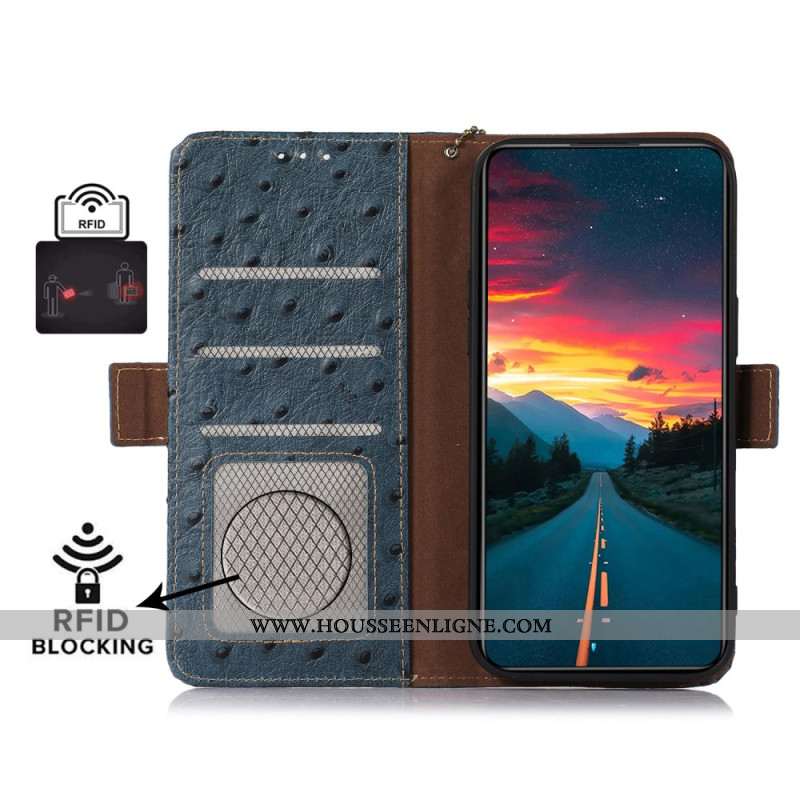 Housse Samsung Galaxy S25 Ultra 5G Cuir Véritable avec Blocage RFID