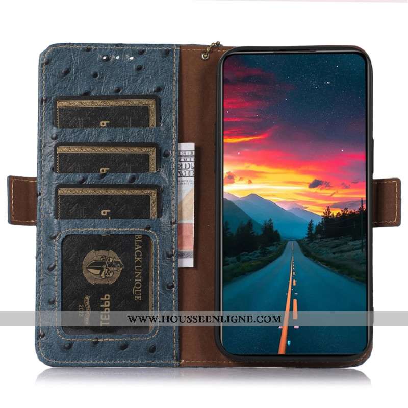 Housse Samsung Galaxy S25 Ultra 5G Cuir Véritable avec Blocage RFID